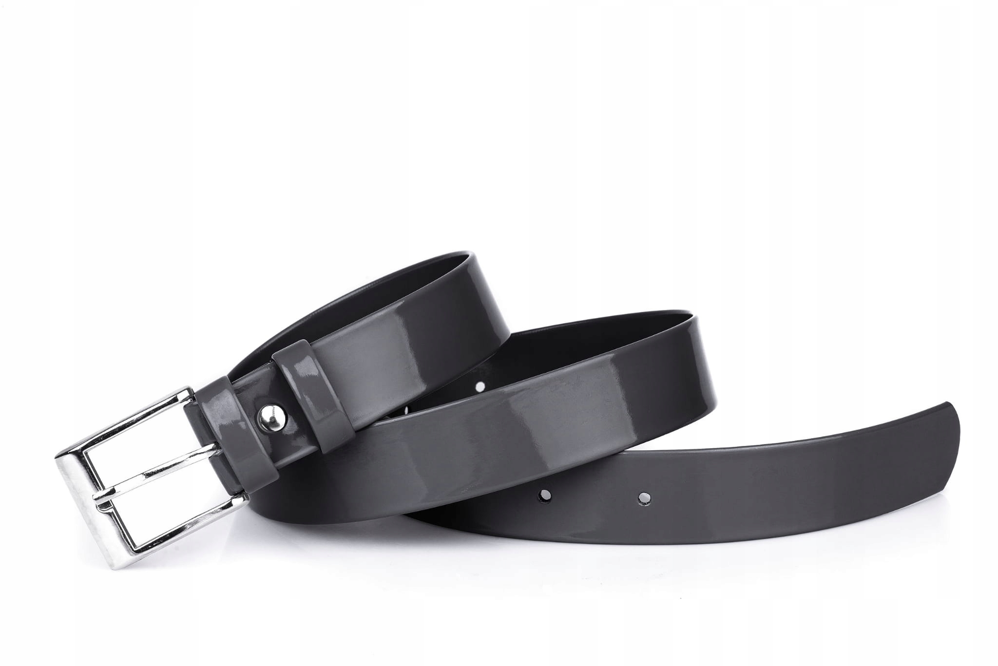 

Pasek damski klasyczny antracyt lakier 3 cm