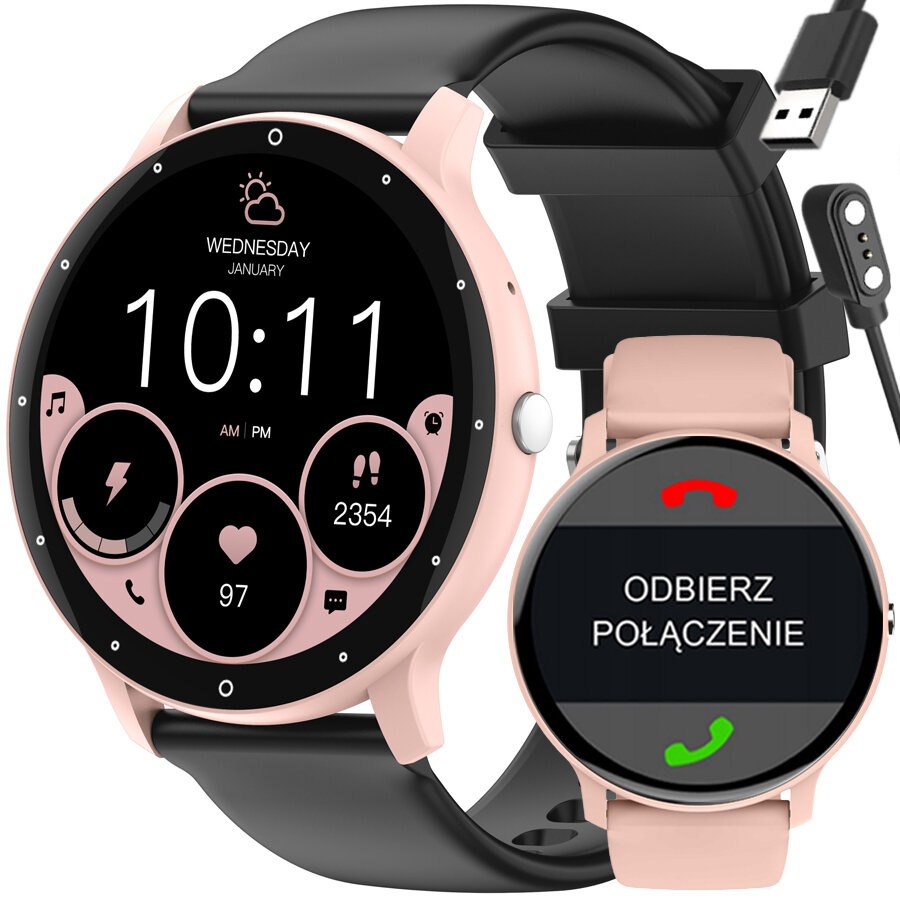 Chytré Hodinky Unisex Gravity GT1-5 Pro Bluetooth Hovory, Přídavný Pásek (s)