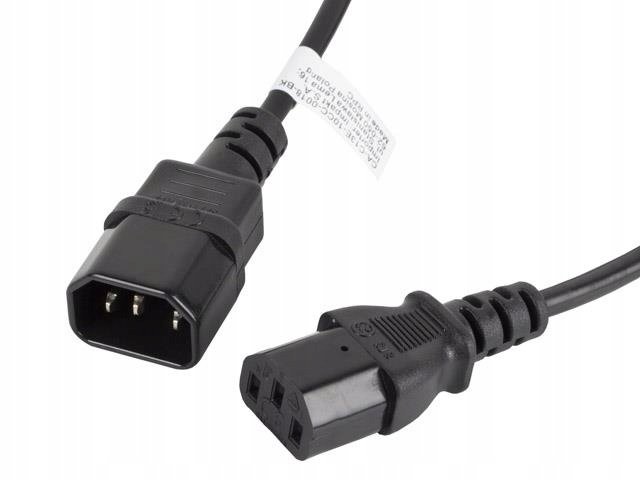 Lanberg Kabel Przedłużacza Zasilający Iec 320 C13 Do C14 Do Serwer Ups 1,8M