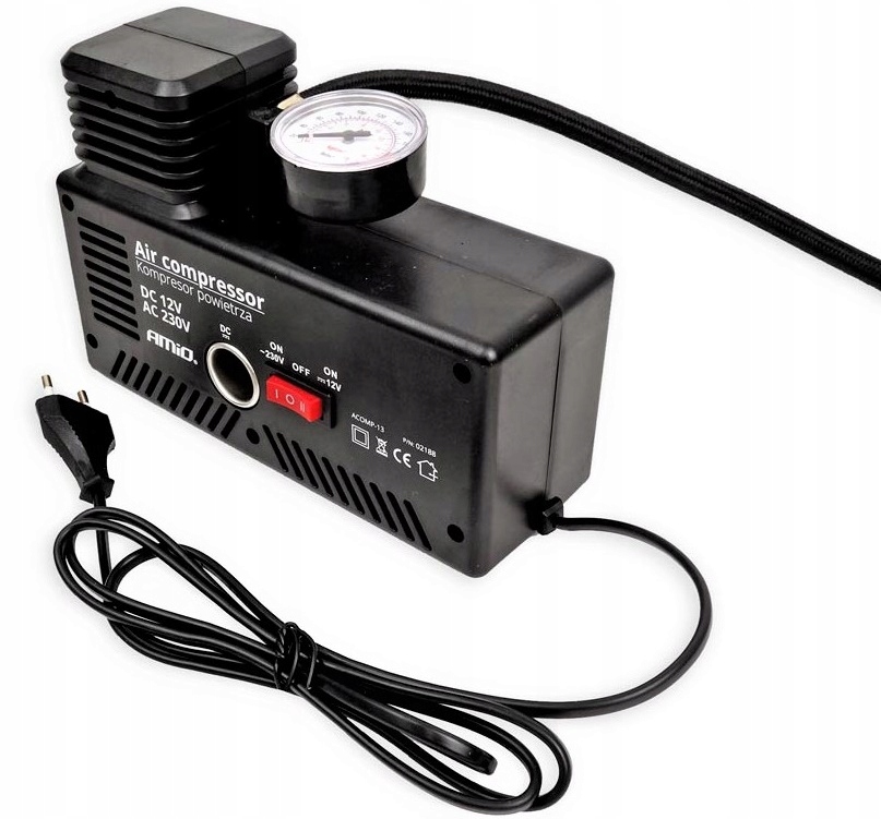 ELEKTRYCZNA POMPKA ROWEROWA KOMPRESOR 12/230V WYDAJNA 18BAR Kod producenta KOMP-03