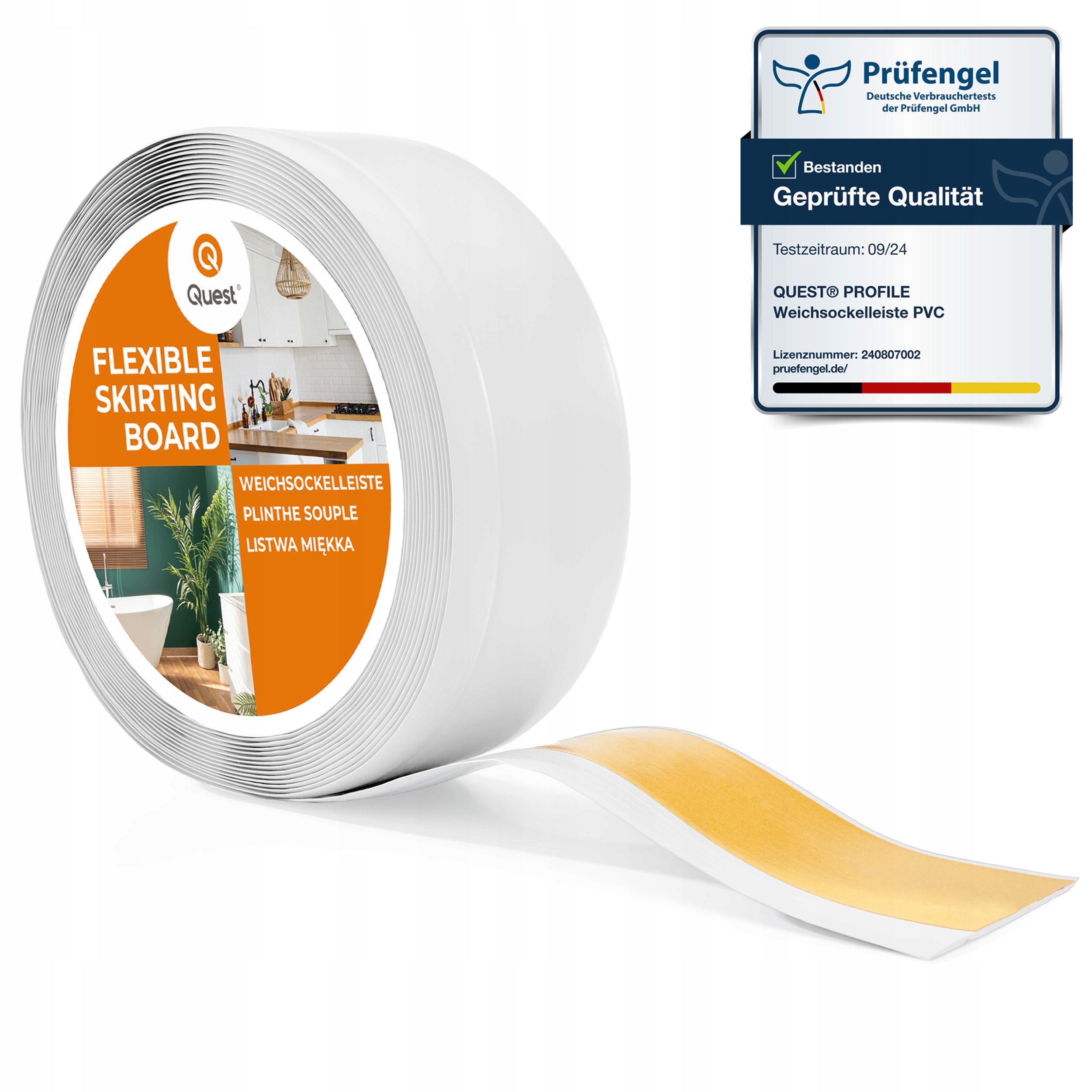 Pvc samolepiaca soklová lišta 70x20 mm biela, 20 m