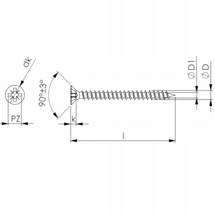 WKRĘTY DO DREWNA NIERDZEWNE 6x110 STOŻEK 2ST Długość wkręta 110 mm