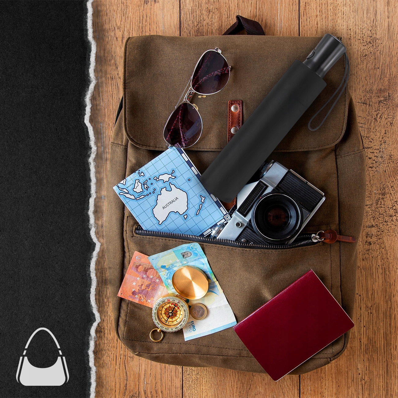 PARASOL DUŻY SKŁADANY AUTOMATYCZNY PARASOLKA WODOODPORNA XL MOCNA+POKROWIEC Model PARASOL AUTOMATYCZNY CZARNY UNISEXPARASOLKA