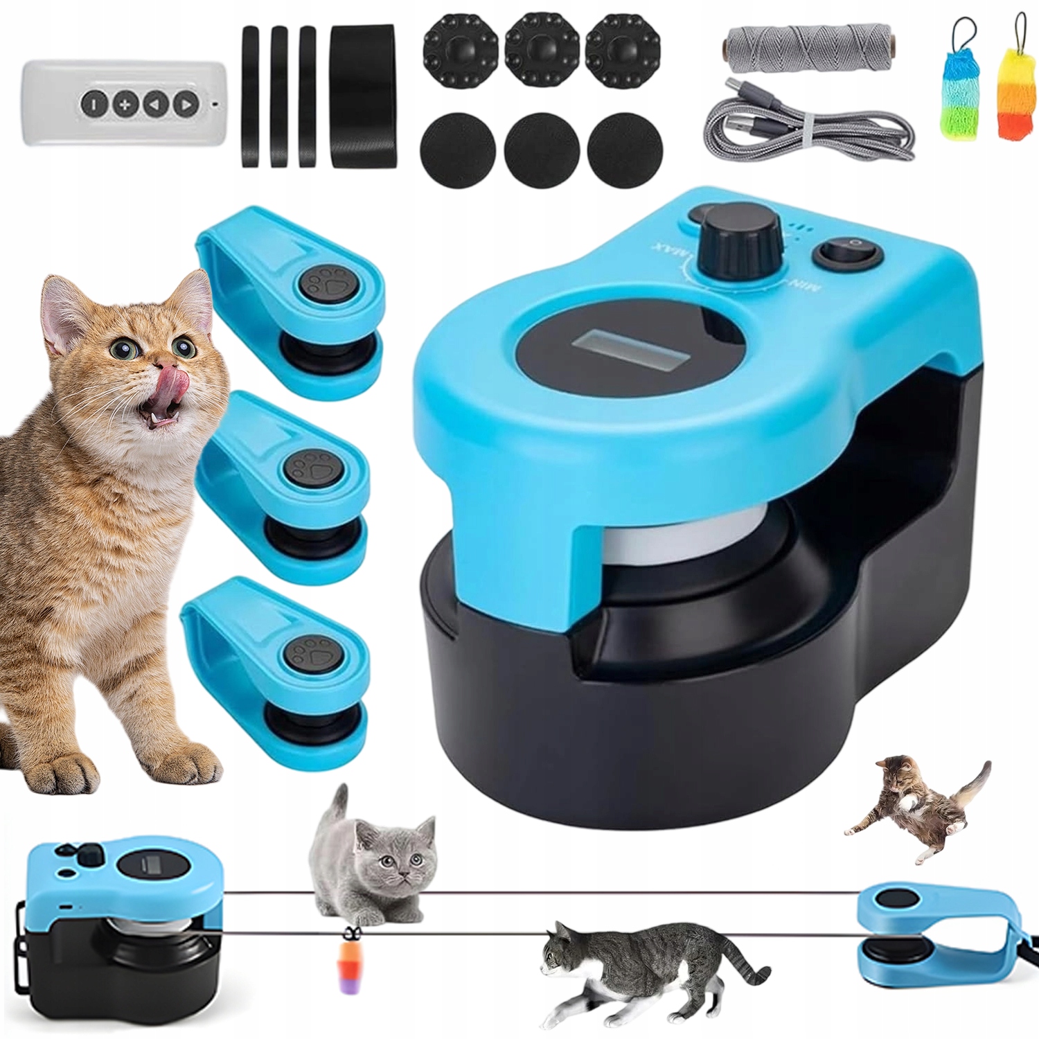 Hračka Pro Kočky Se Zvuky Myši Auto/ruční Dálkové Ovládání 4000 Mah Běžecký Pás Pro Kočky