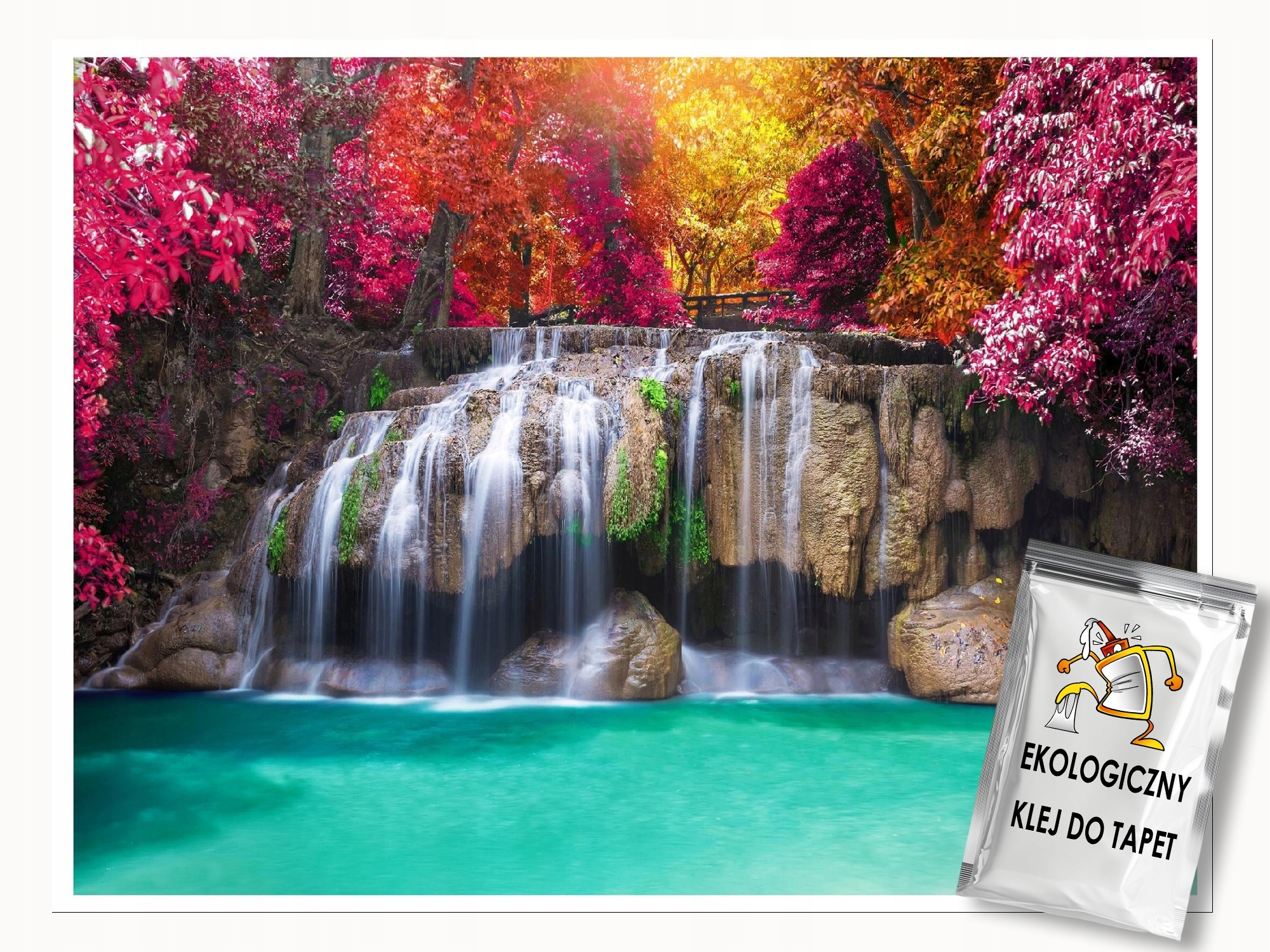 Fototapeta Vodopád 3D Les Příroda Do Ložnice Obývacího Pokoje Tapeta Na Zeď 250x175