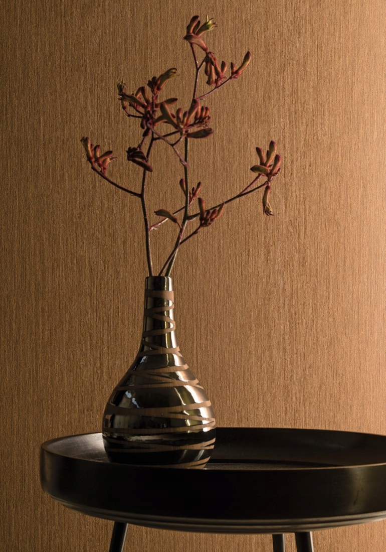 Hnědá tapeta s imitací tkaniny Vinyl 70 cm
