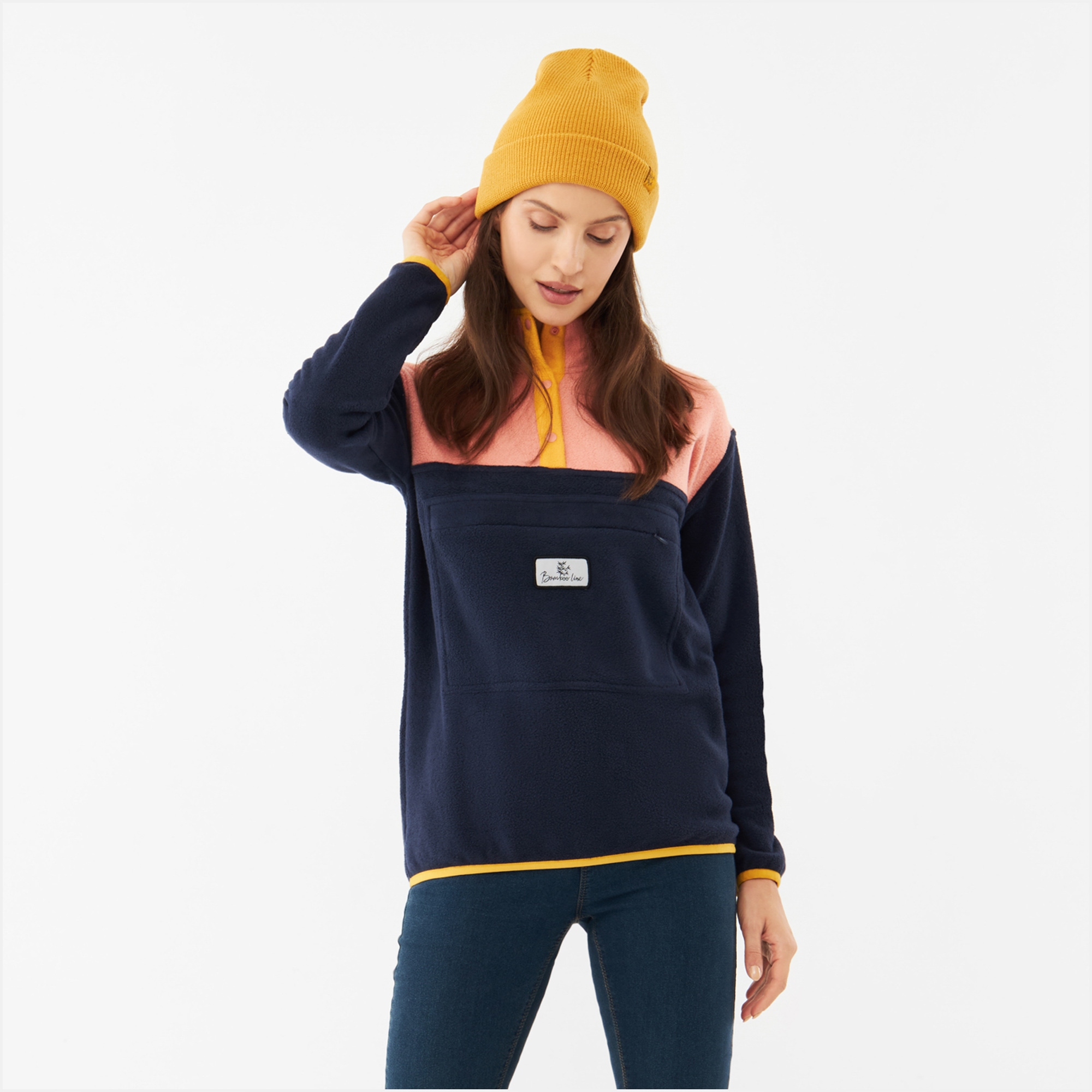 Dámská Mikina Viking Lakeside Bamboo Lady, tmavě modrá a růžová, velikost M