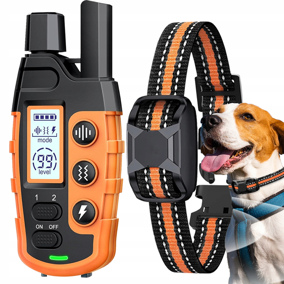 Levně elektrický výcvikový obojek pro psa, kočku 1000 m, dálkové ovládání, zvuky dálkové ovládání