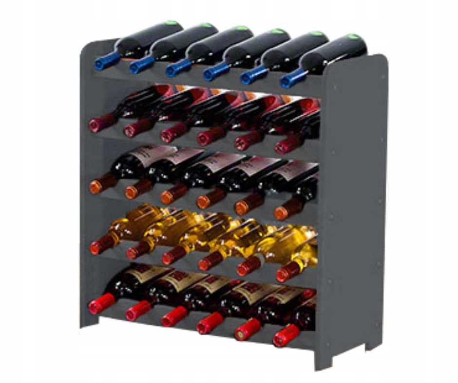 Dřevěný regál na víno na láhve, stojan na víno Borovice, 30 lahví