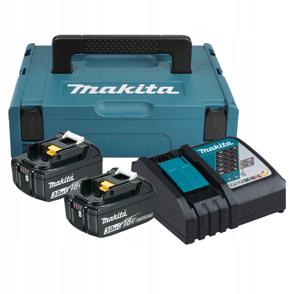 Napájecí Sada 18V 2x3Ah Li-Ion Nabíječka V Kufru Makpac Makita 1979