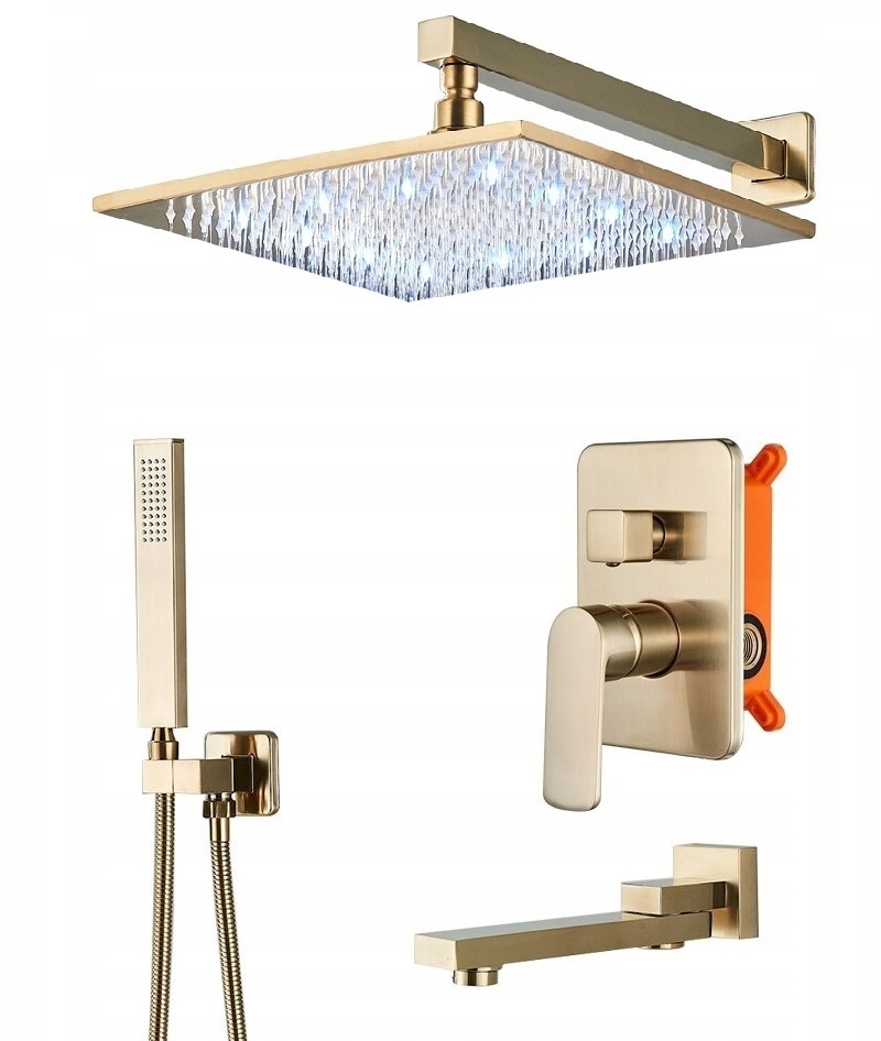 Podomietkový sprchový set zlatý Zlatá Matná 30 Led Regular