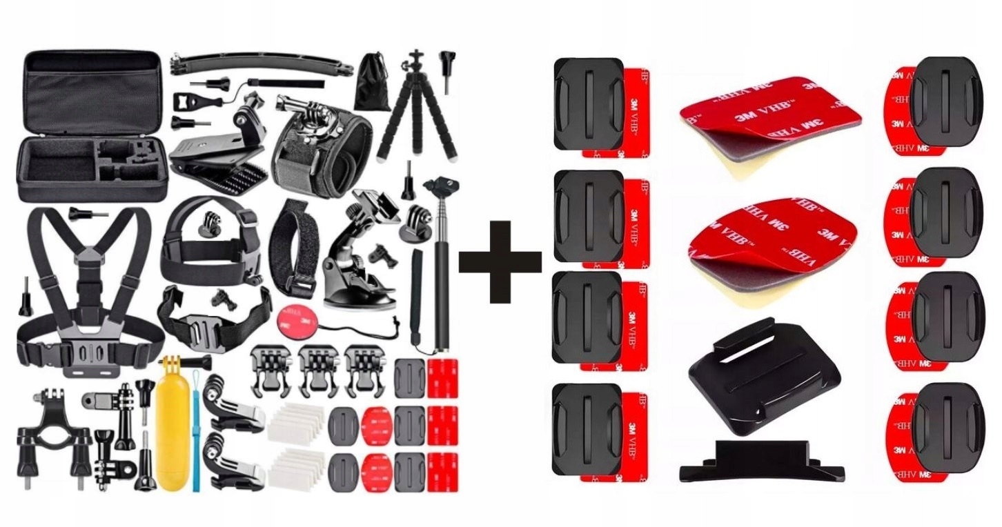 Sada 58v1 upevňovacích prvků pro GoPro, Dji, Insta360, Akcesoria Outdoor Kufr