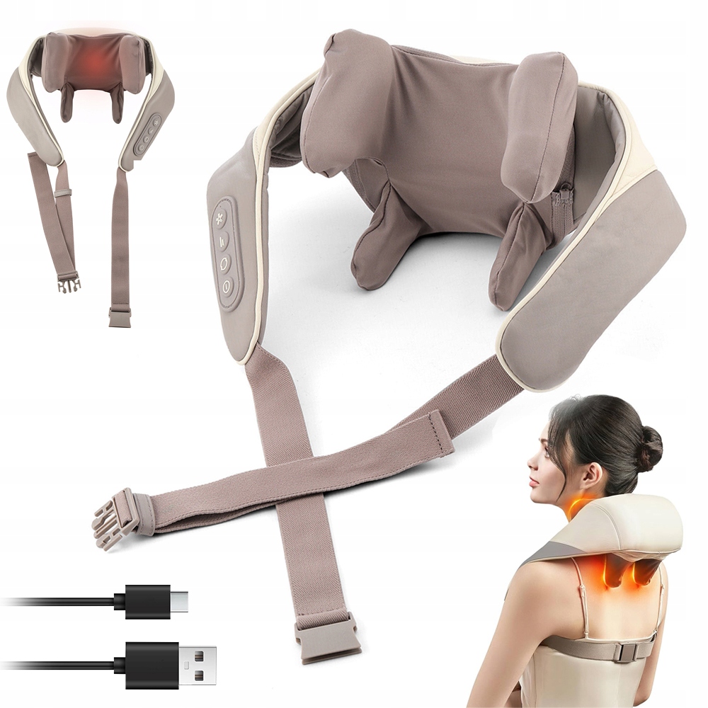 Masażer Shiatsu Poduszka Podgrzewany Pas 2 Tryby Masażu