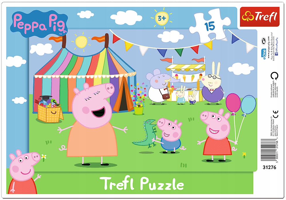 

Puzzle Ramkowe 15el Świnka Peppa Wesołe Miasteczko