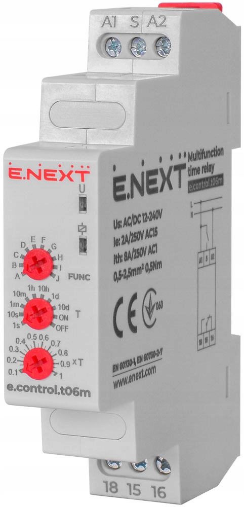

Wielofunkcyjny przekaźnik czasowy e.control.t06m