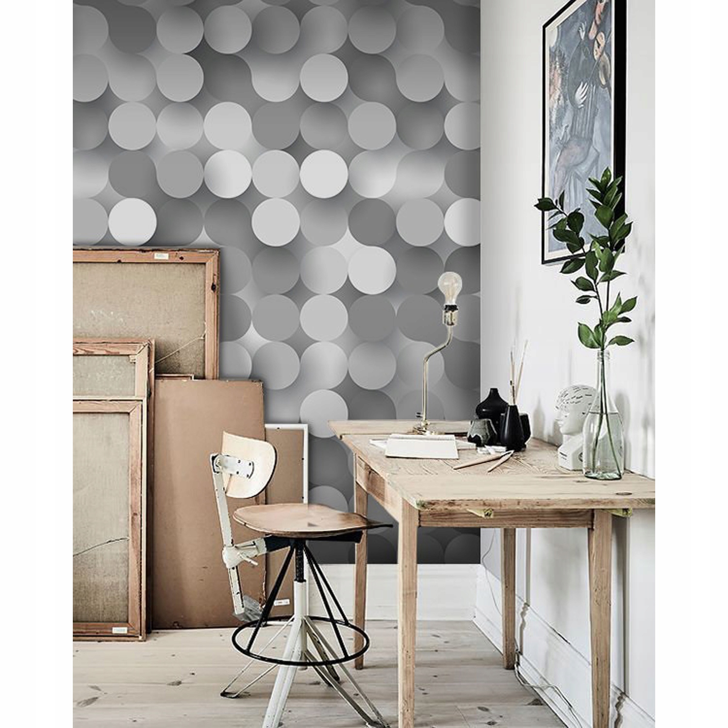 

Fototapeta Szare i białe kółka efekt 3d 312x219 cm