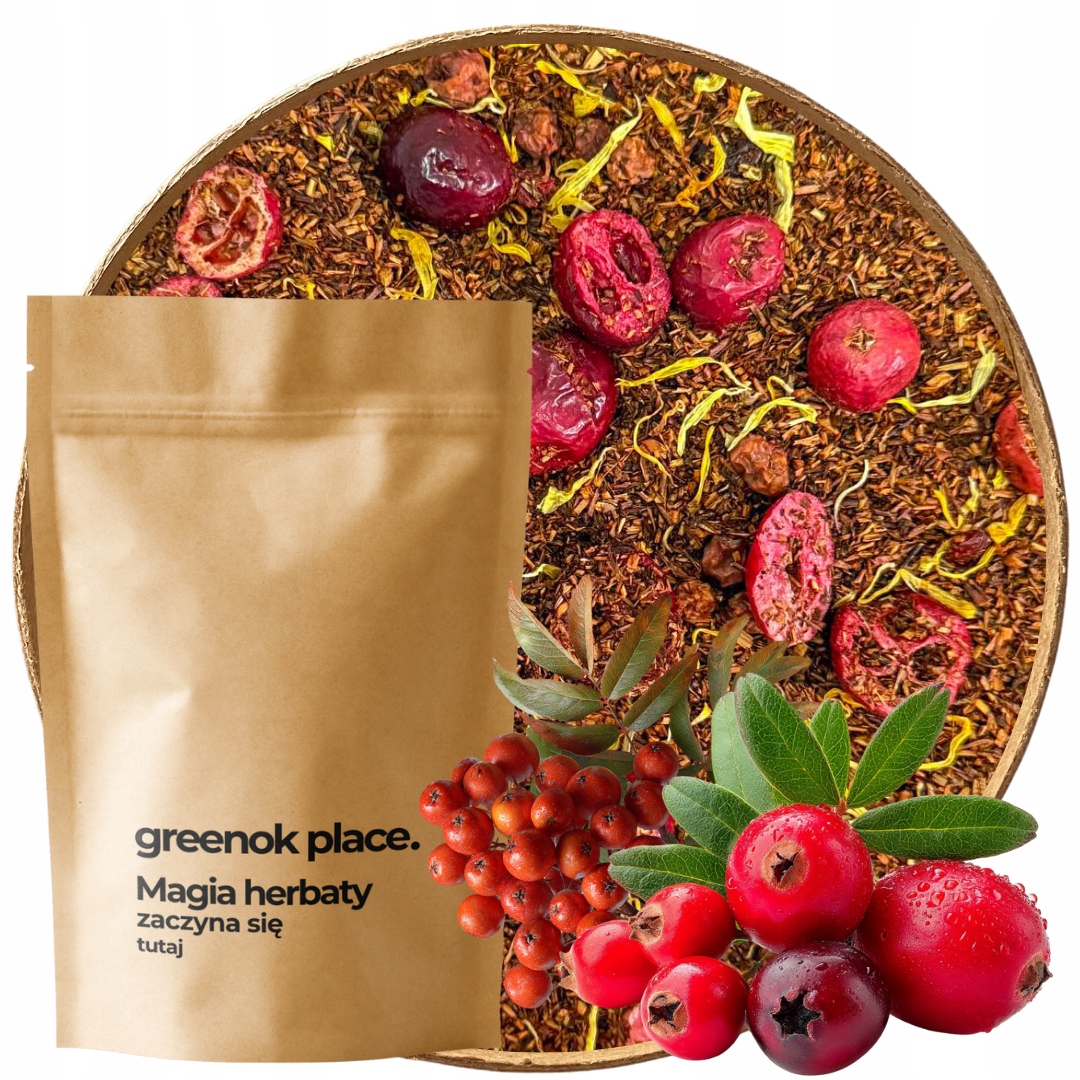 Levně Brusinky Čaj Rooibos 1000g s brusinkami, bez kofeinu, 1kg, lahodný Velkoobchod