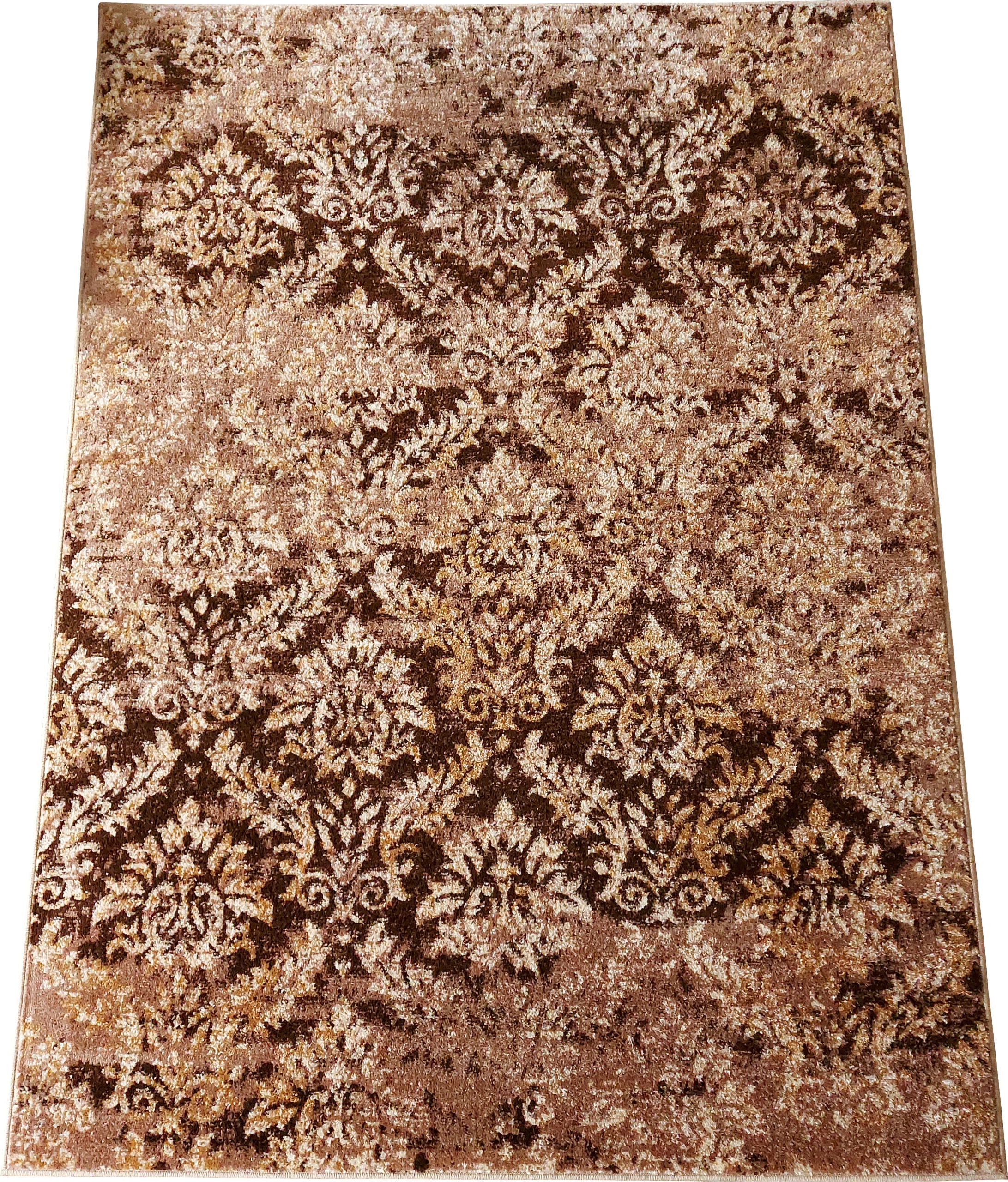 Elegantní hnědý koberec otřený 133 x 190 cm