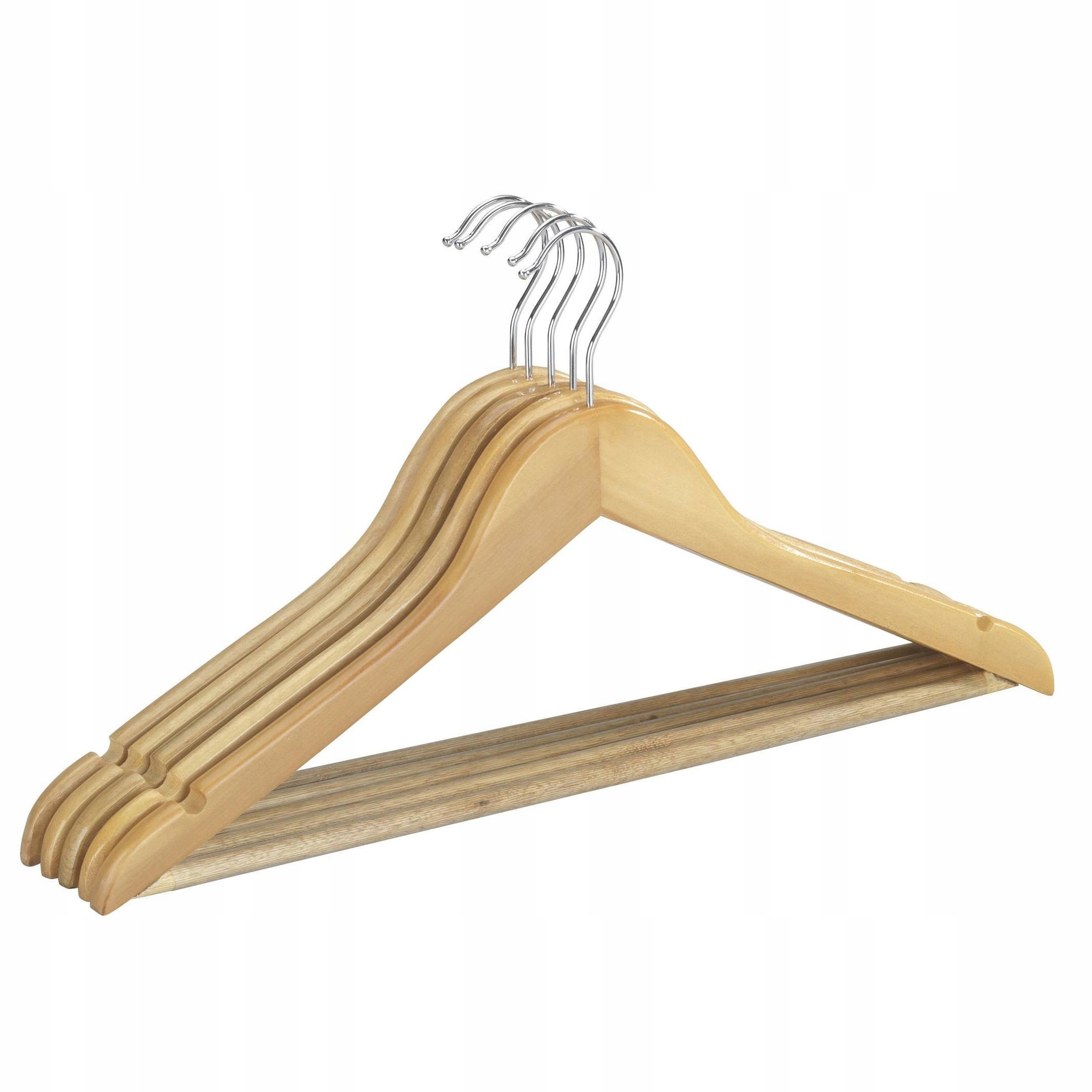 

Wieszaki na ubrania Eco, drewniane, 25 cm, 5 sztuk