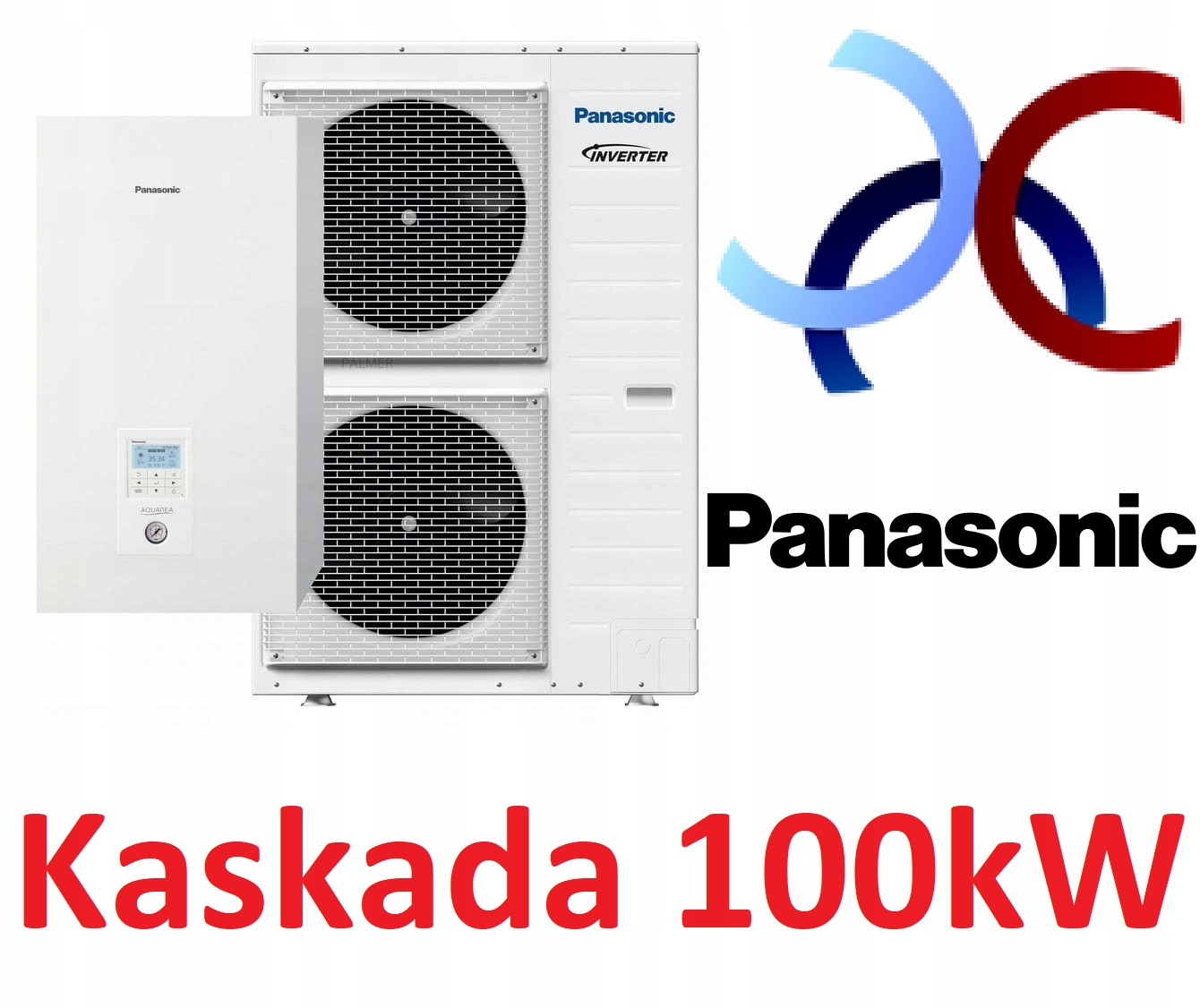 CNC Kotłownia Pompa ciepła 100kW 4 x Panasonic T-CAP 16kW Kaskada Zestaw