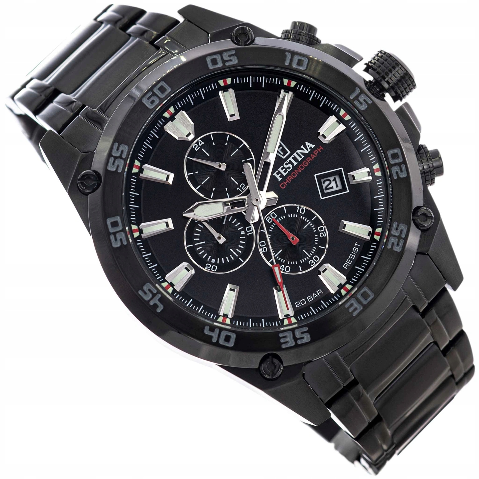 Pánské Hodinky Festina F20735/3 Timeless Chronograph Černé Na Náramku