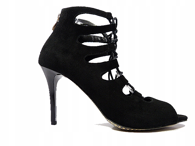 Černé letní kotníkové boty bez podpatku, dámské sandály, lodičky R.Polański 36