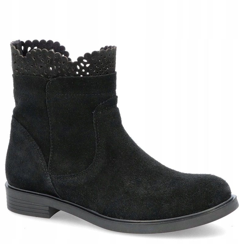 Ploché kožené kotníkové kotníkové boty Tymoteo L1060 Černá 36