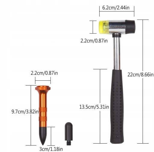 ZESTAW PODBIJAKI MŁOTEK do usuwania wgnieceń PDR Kod producenta PODB-1 MLOTPDR MLOTBLACH