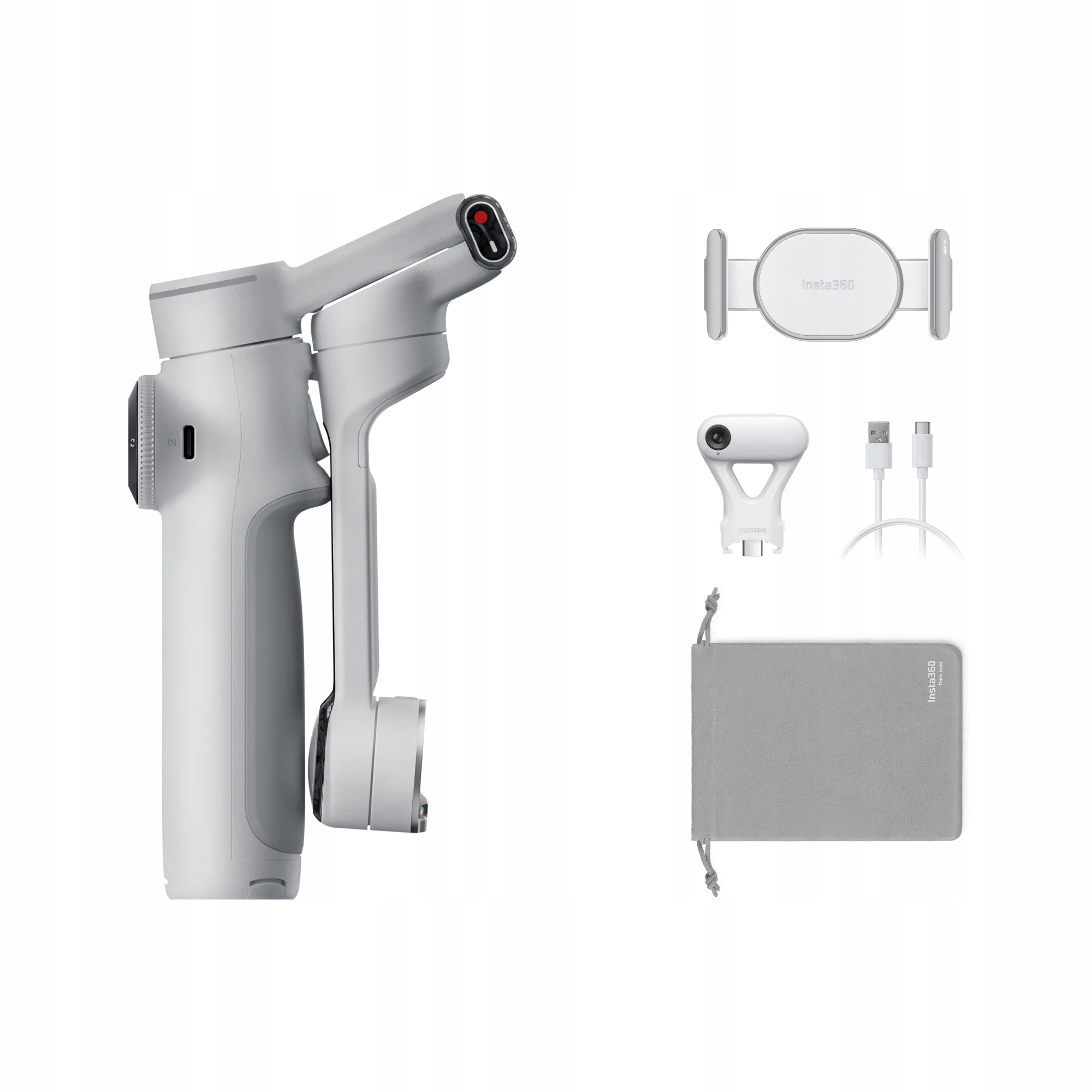 Gimbal Ruční Stabilizátor Insta360 Flow 2 Pro Ai Tracker Set Šedý