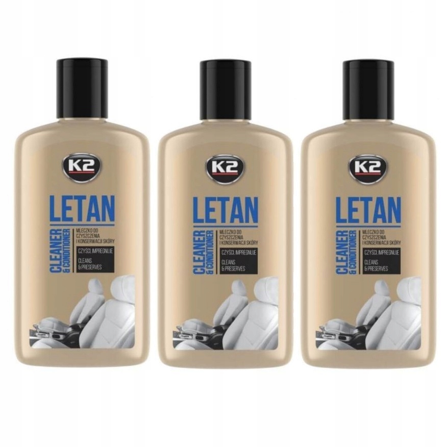 K2 Letan 250ml Mleczko Do Czyszczenia Pielęgnacji Konserwacji Skóry x3szt.
