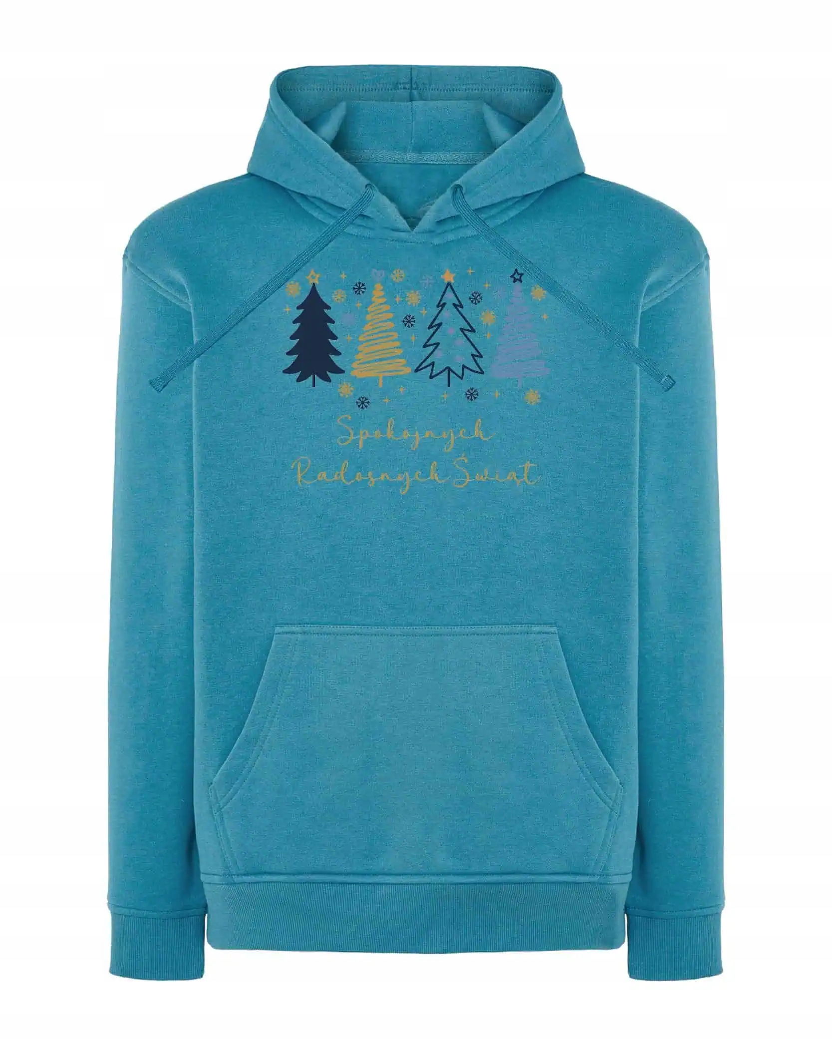 Mikina s kapucí Vánoční přání Světle modrá XL