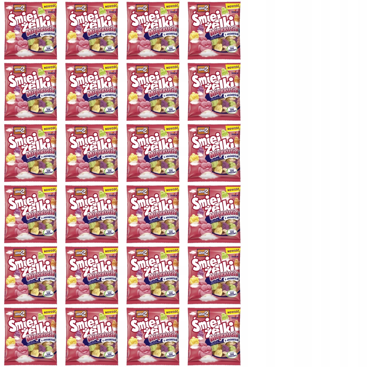 Levně 24 x 90 g NIMM2 měkké smajlíky želé bonbony Karton