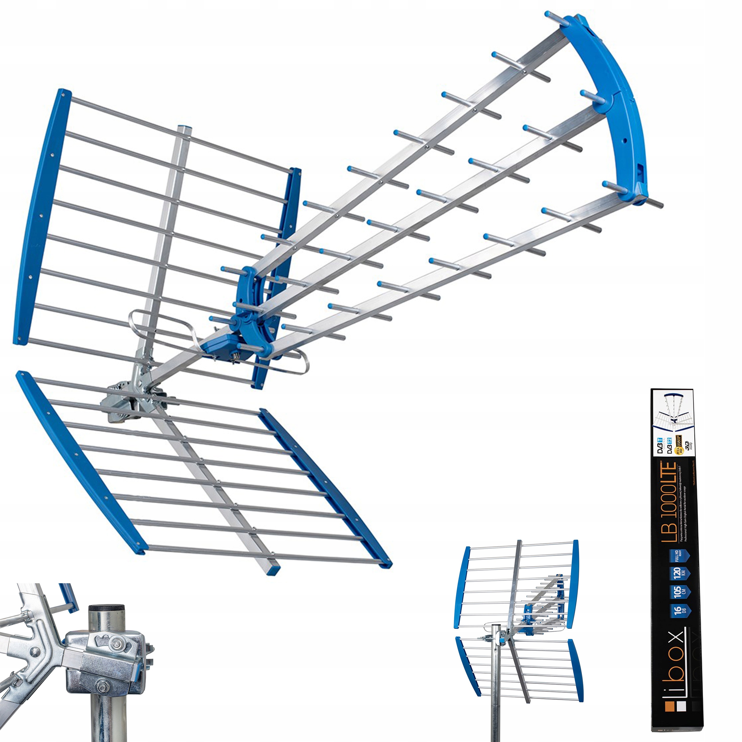 MOCNA ANTENA DVBT2 KIERUNKOWA ZEWNĘTRZNA TELEWIZYJNA DO TV NAZIEMNEJ LTE