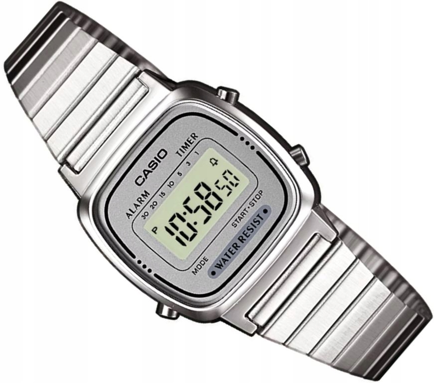 Nové Vintage Dámské Hodinky Casio LA670WEA-7EF Stříbrné Digitální Retro Box