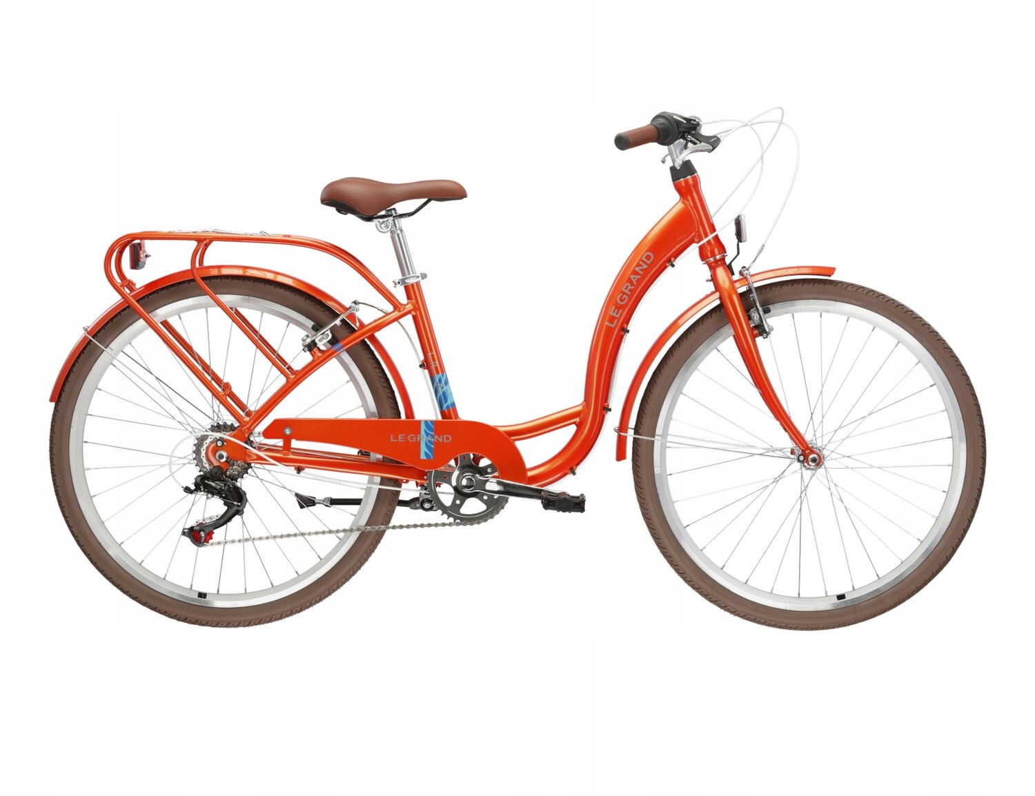 Rower miejski Legrand Lille 1 rama 17 cali koło 26" pomarańczowy