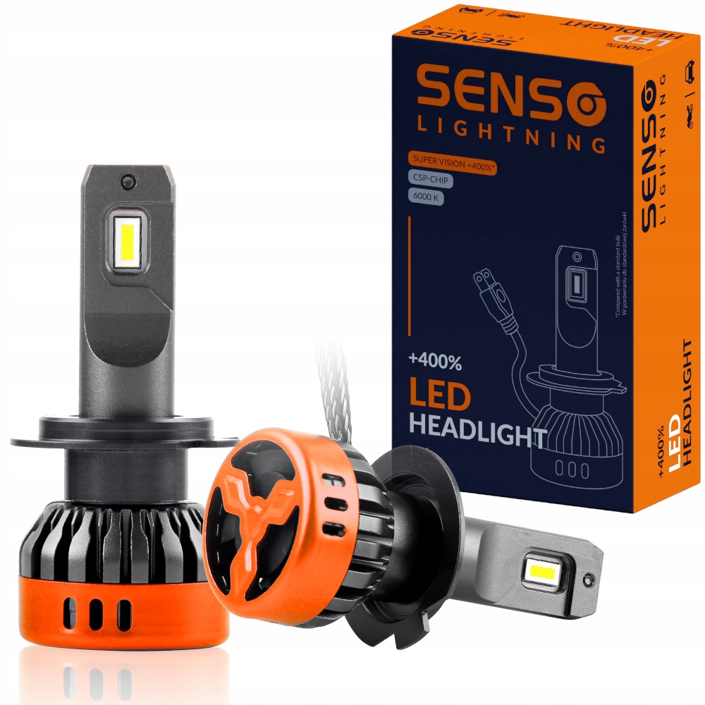 Żarówki Senso 2x Led H7 +400% Csp 20000LM RETROFiT