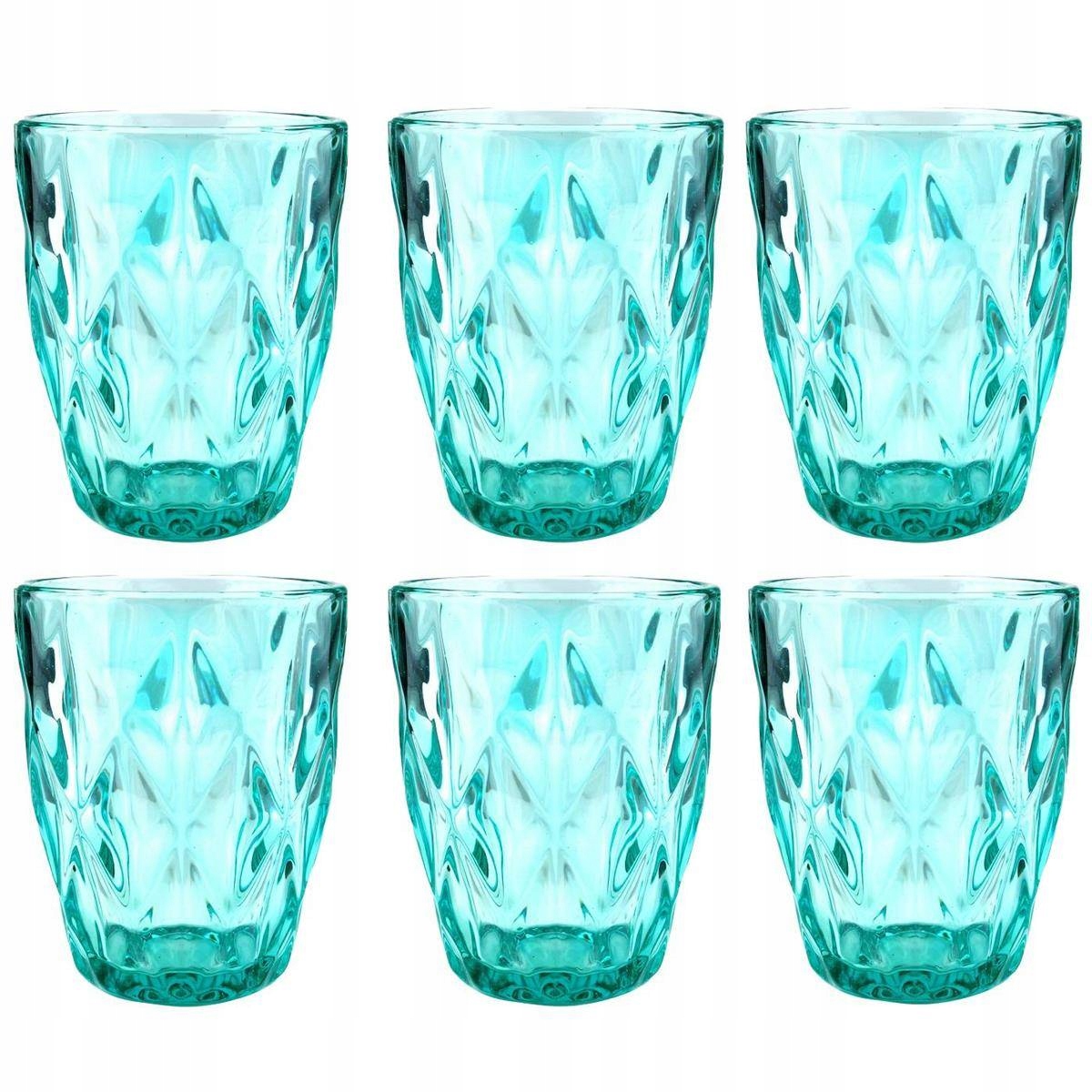 

Komplet 6 szklanek 250 ml Szklanki turkus zestaw