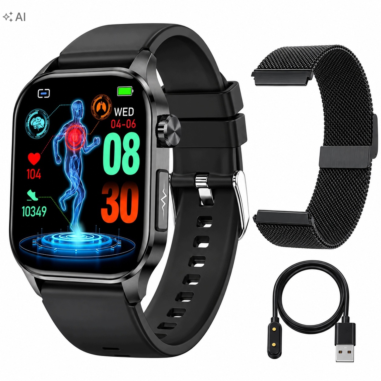 Sevico Chytré Hodinky Amoled 2,04 Ecg Bluetooth hovory náramek W021