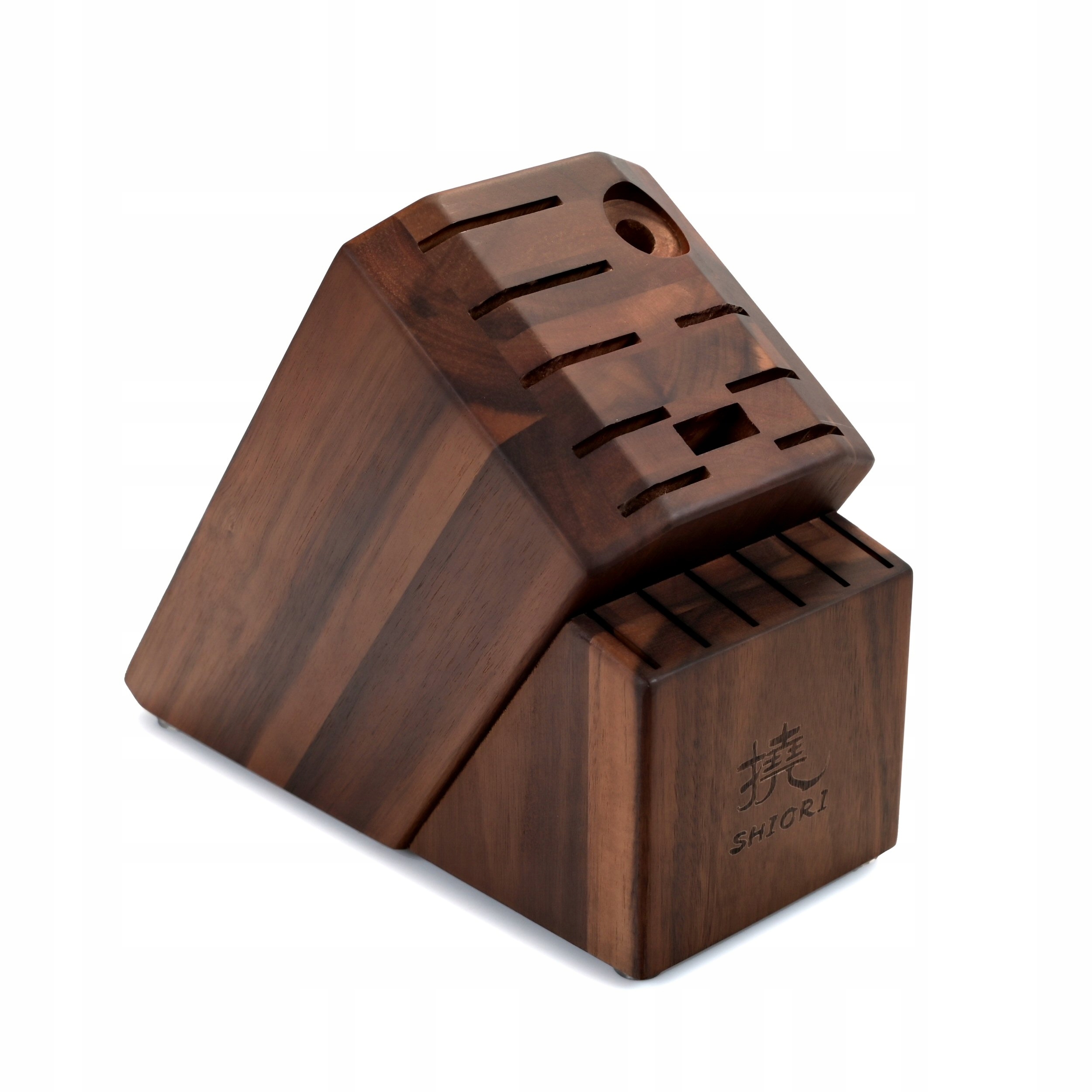 Shiori Akashia Burokku stojan na nože s 16 otvory z akátového dřeva