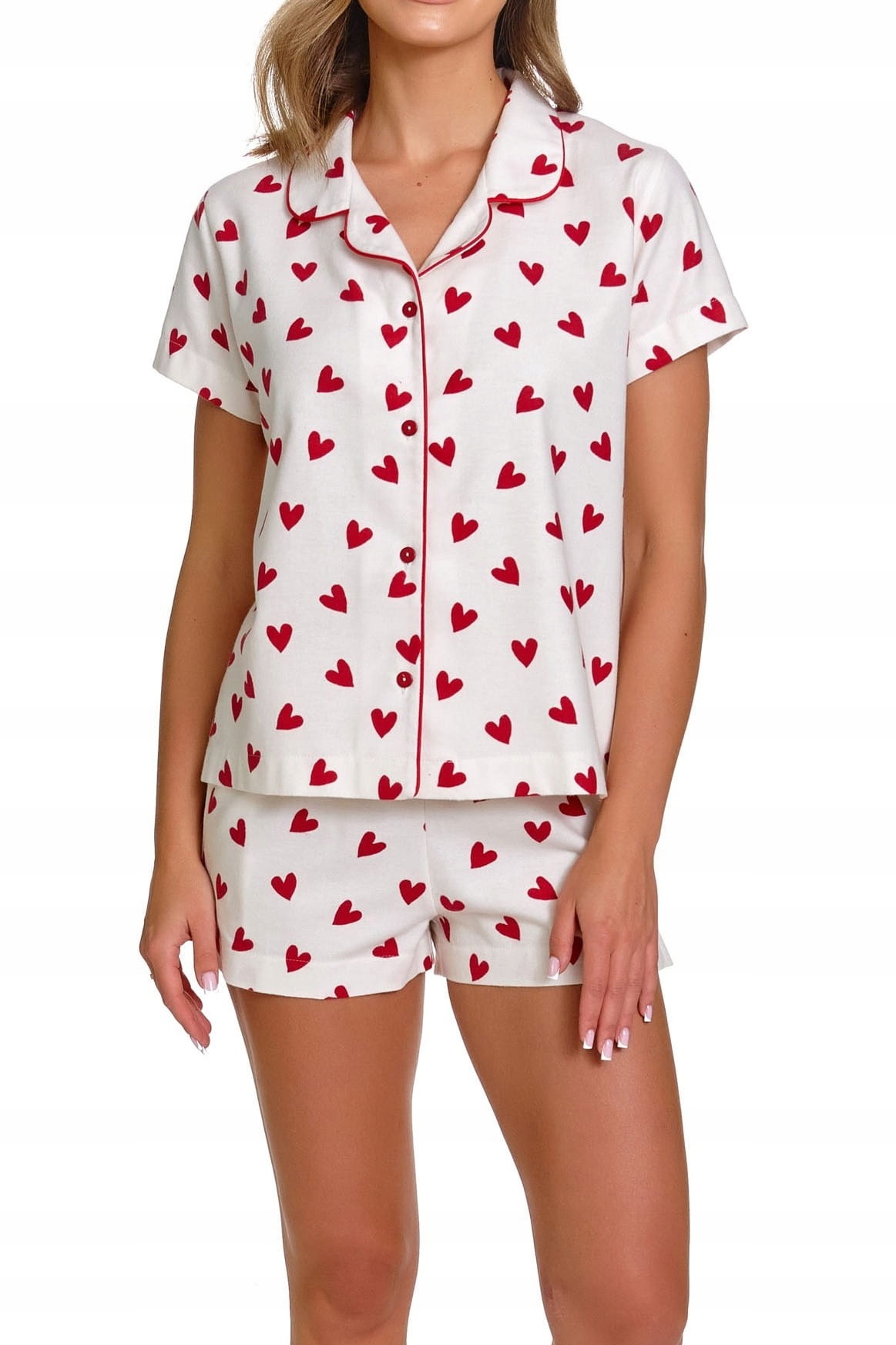 Dámské rozepínací pyžamo Doctor Nap PM.7441 Amour bílé [Velikost XL]
