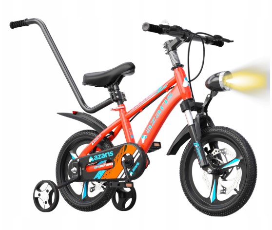 Rower Dziecięcy Rowerek 12 Cali Led Hamulce Tarczowe Prowadnik Amortyzator