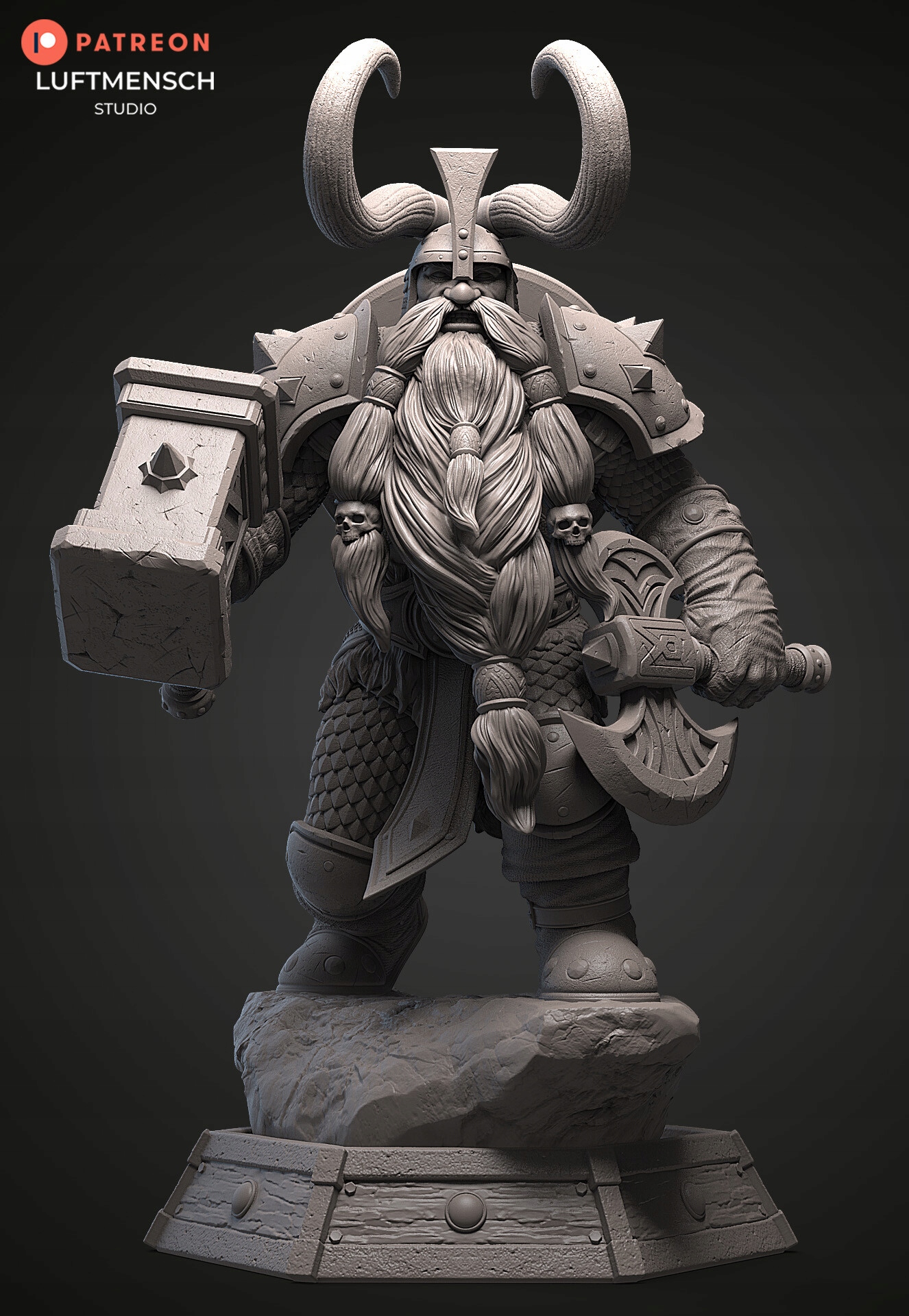 Muradin Bronzebeard 1:6 World of Warcraft 3D pryskyřice 3D tisk Figurálně