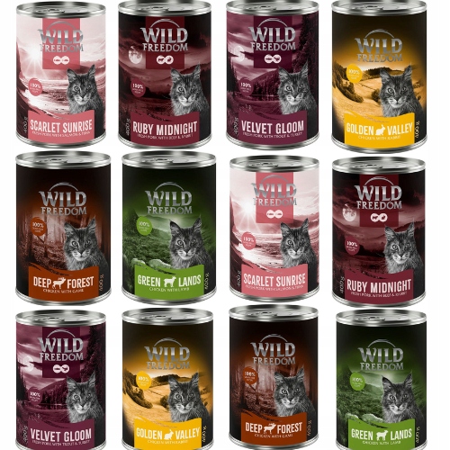 Karma mokra dla kotów Wild Freedom MIX Smaków 12x 400g z Niemiec