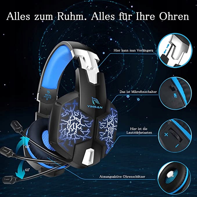 Słuchawki nauszne Yinsan TM5 EAN (GTIN) 0822361068877