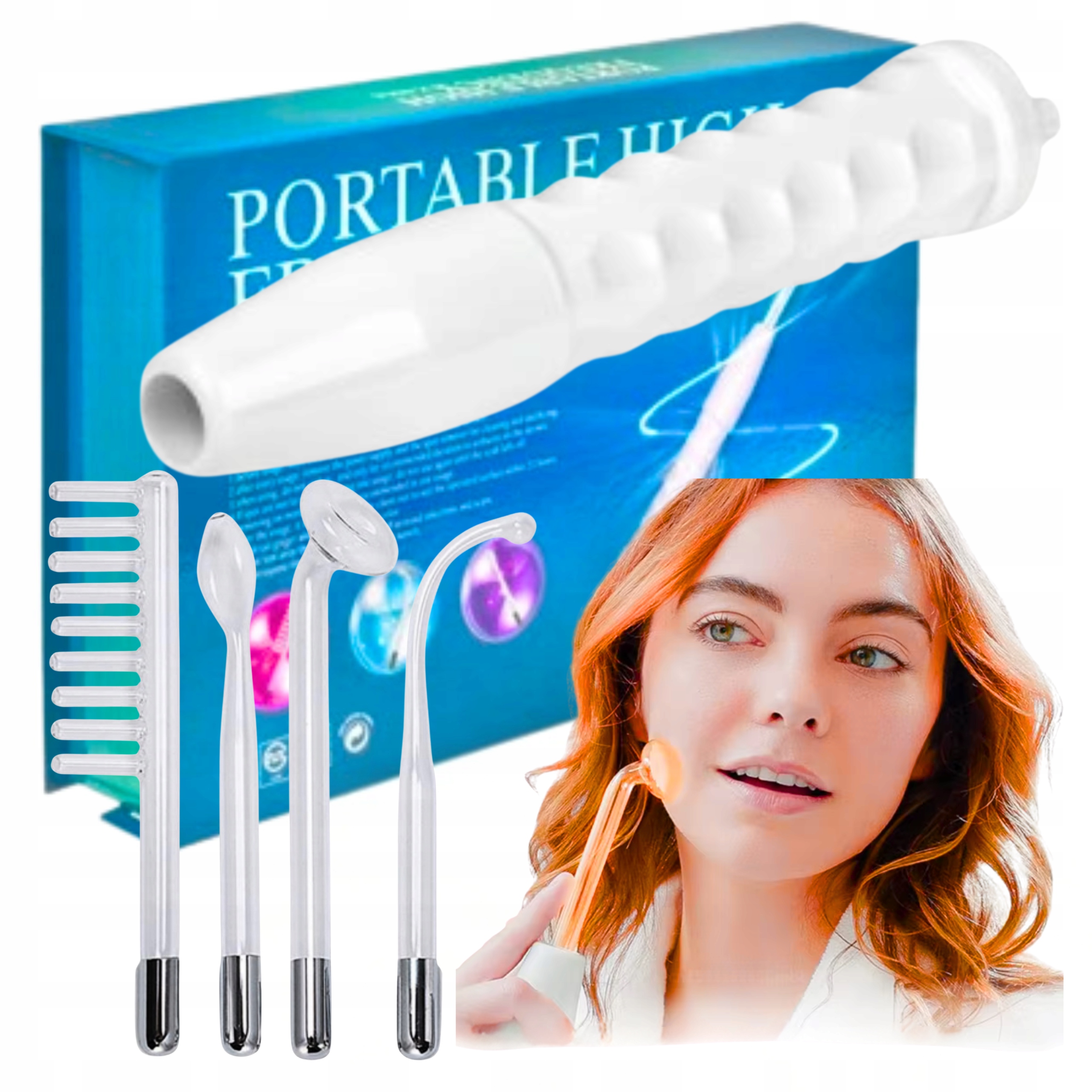 DARSONVAL DERMA WAND 4 PELOTY ELEKTRODY DO TWARZY WŁOSÓW CIAŁA SKÓRY