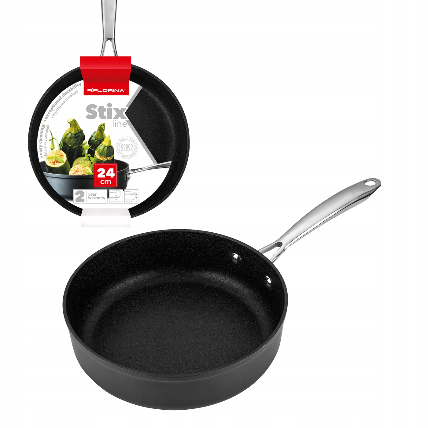 

Patelnia wysoka Florina Stix 24 cm indukcja gaz
