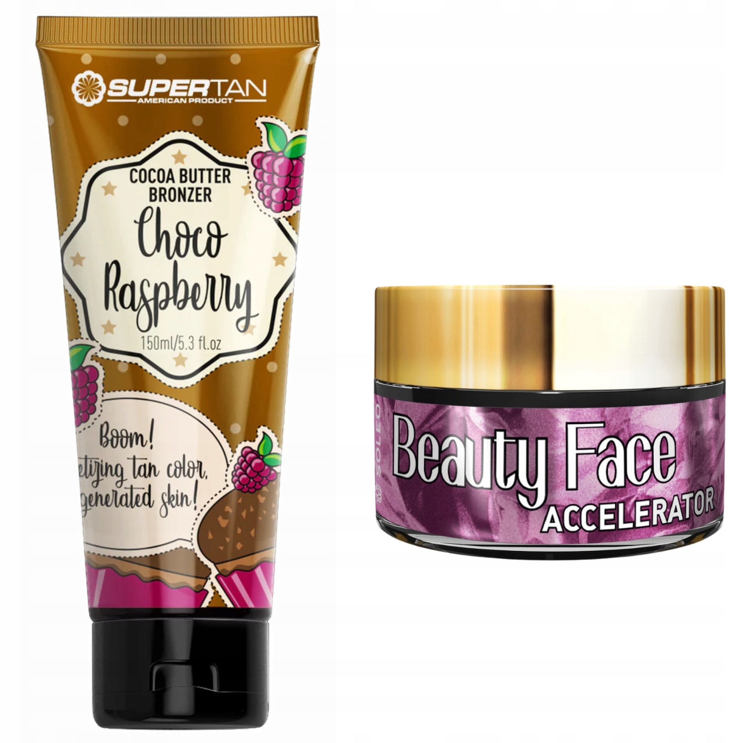 Supertan Choco Raspberry Sklenice Beauty Face