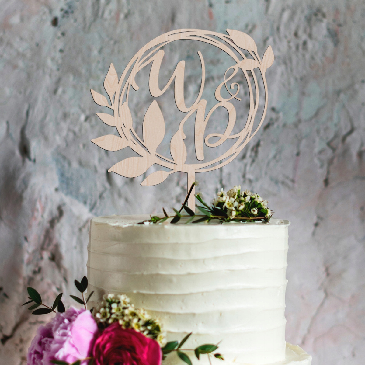 NAPIS NA TORT WESELNY TOPPER ŚLUB INICJAŁY BIAŁY Rodzaj topper