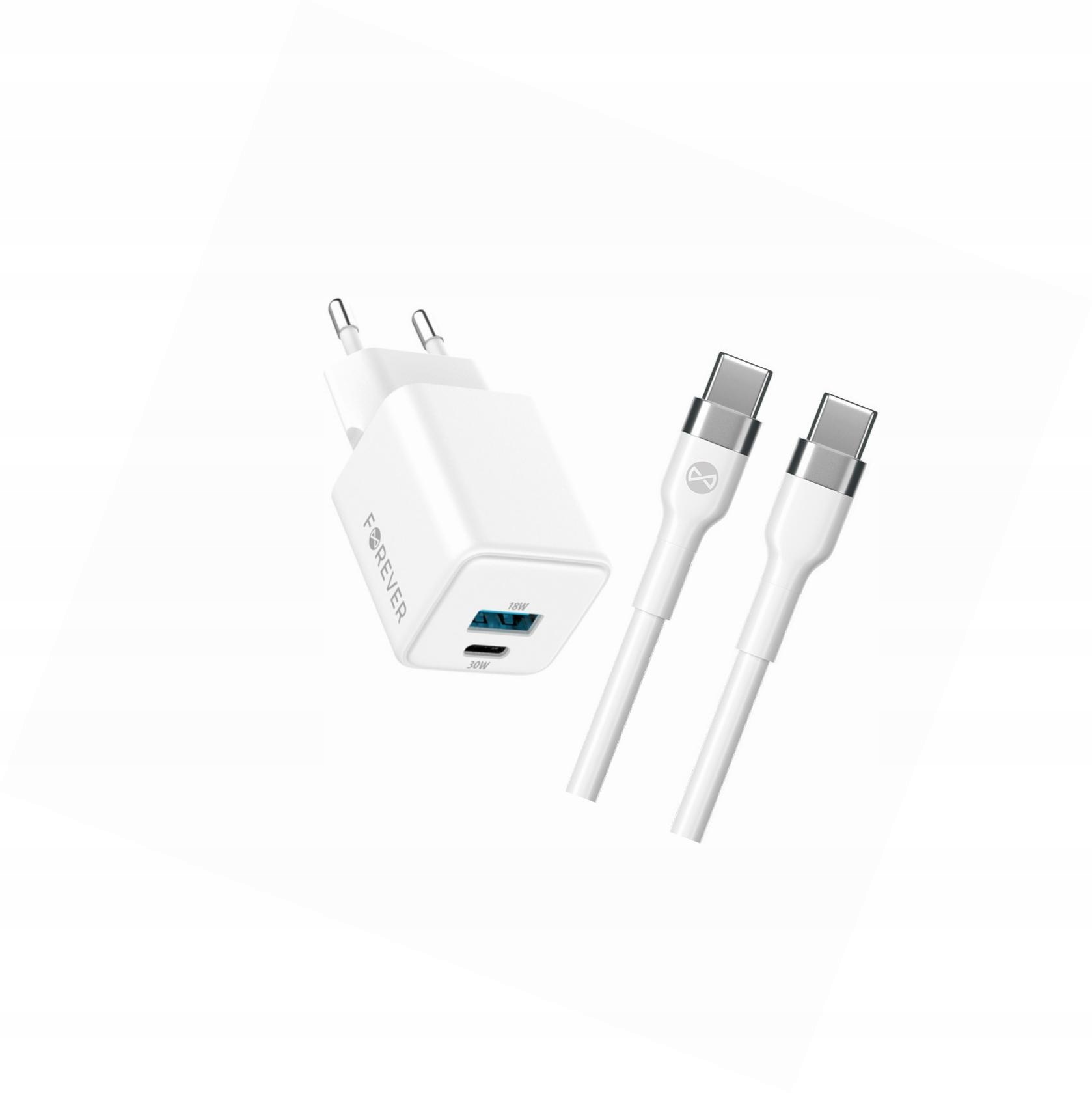 Szybka ładowarka GaN 30W 2 wejścia Usb i Usb-c z kablem do Poco M3 Pro 5G