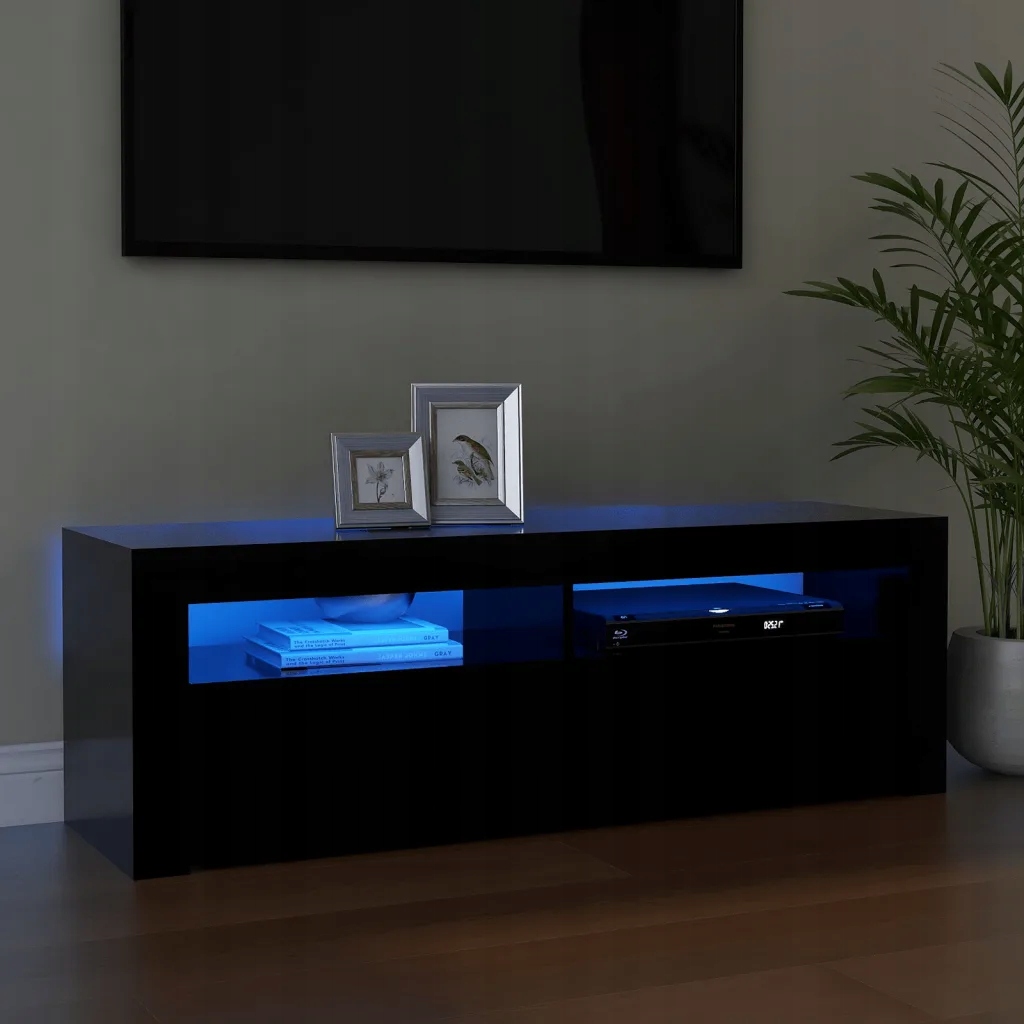 Petrashop Tv skříňka s Led osvětlením černá 120 x 35 x 40 cm Černý 804311